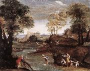 Domenichino Landscape with Ford dg oil painting