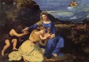 Titian The Virgin and Child with Saint John the Baptist and Saint Catherine oil painting