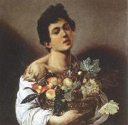 Caravaggio boy with a basket of fruit oil painting