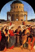 Raphael The Wedding of the Virgin, Raphael most sophisticated altarpiece of this period. oil painting