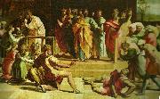 Raphael the death of ananias oil painting
