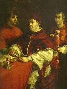 Raphael pope leo x with cardinals giulio de' oil painting