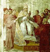 Raphael pope gregory ix handing oil painting