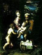 Raphael holy family with st john the baptist oil painting