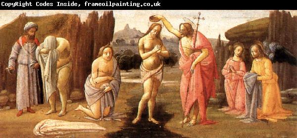 BARTOLOMEO DI GIOVANNI Predella: Baptism of Christ d