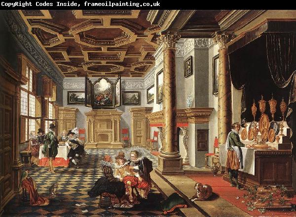 BASSEN, Bartholomeus van Renaissance Interior with Banqueters f