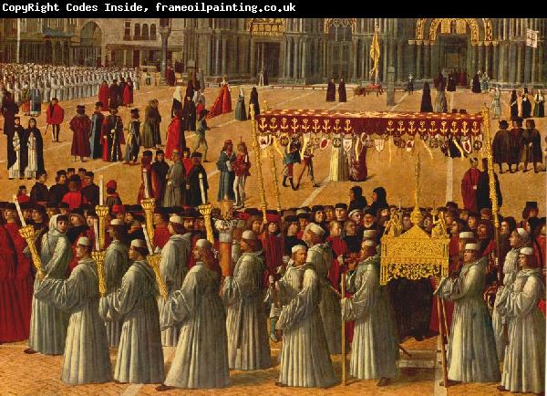 BELLINI, Gentile Procession in Piazza S. Marco (detail) ll95