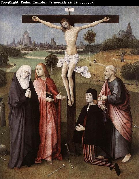 BOSCH, Hieronymus Crucifixion with a Donor  hgkl