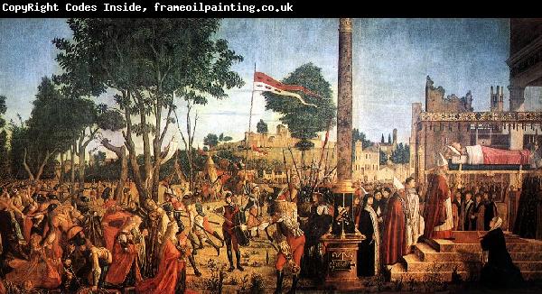 CARPACCIO, Vittore Martyrdom of the Pilgrims and the Funeral of St Ursula fg