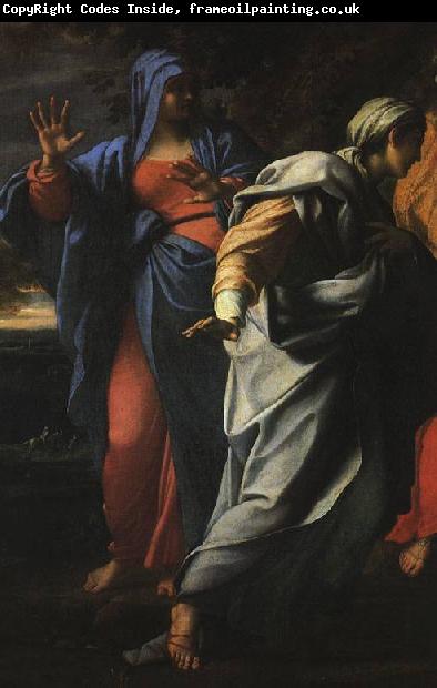 CARRACCI, Annibale Holy Women at the Tomb of Christ (detail) fg