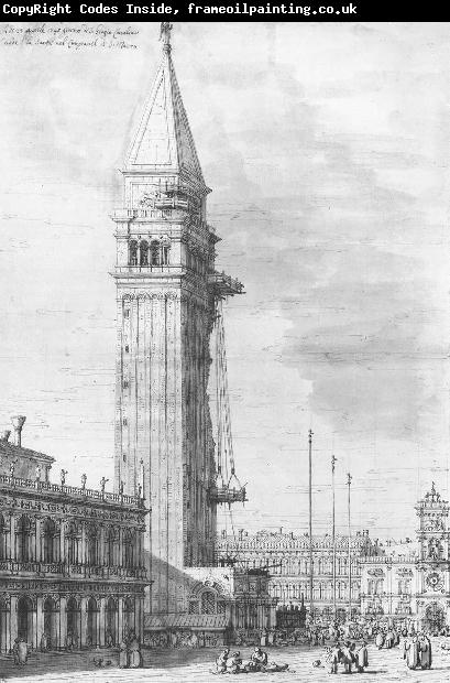 Canaletto The Piazzetta: Looking North, the Campanile under Repair bdr