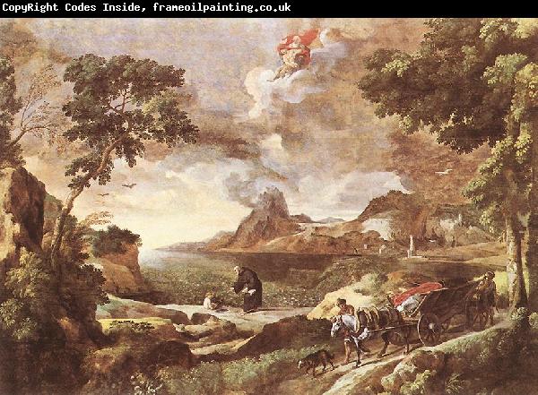 DUGHET, Gaspard Landscape with St Augustine and the Mystery dfg