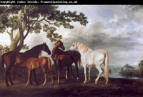 George Stubbs Mares and Foals in a Landscape