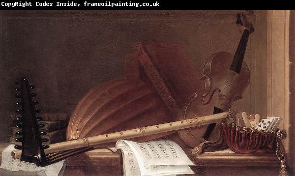 HUILLIOT, Pierre Nicolas Still-Life of Musical Instruments sf