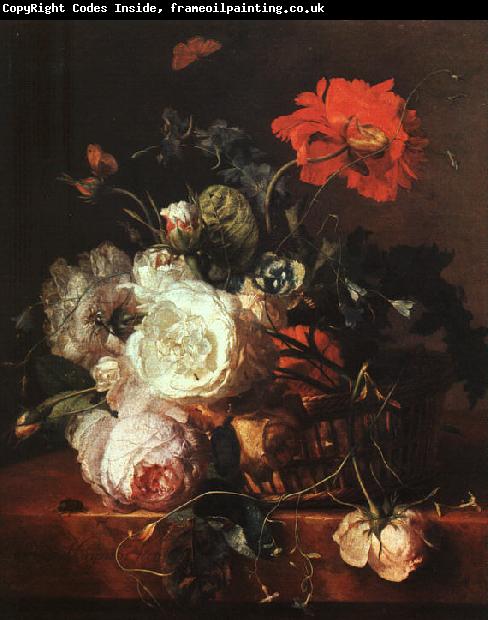 HUYSUM, Jan van Basket of Flowers sf