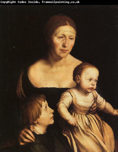 Hans Holbein The Artist's Wife with Katherine and Philip