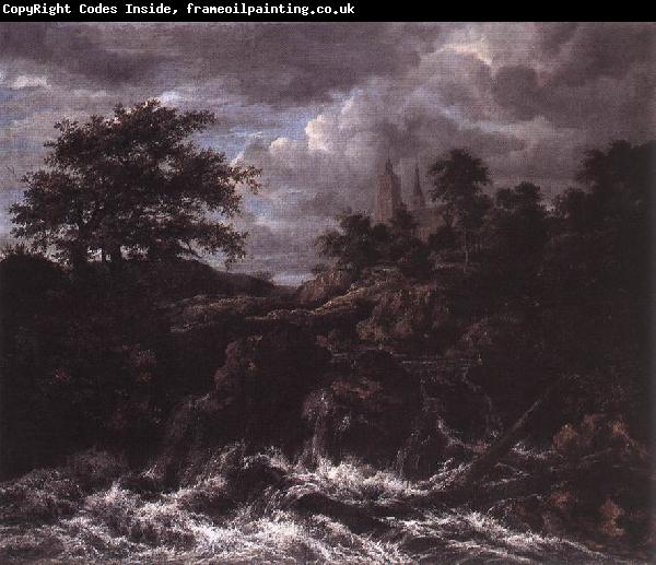 Jacob van Ruisdael Waterfall by Church