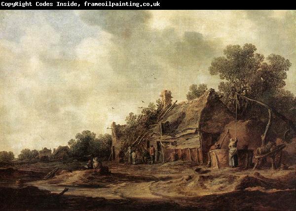 Jan van Goyen Peasant Huts with Sweep Well