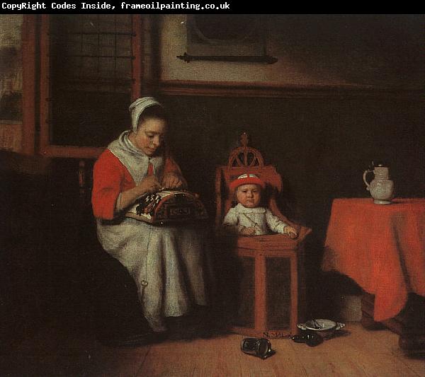 MAES, Nicolaes A Woman Spinning sg