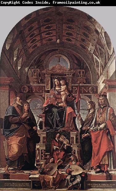 MONTAGNA, Bartolomeo Madonna and Child Enthroned with Saints sg