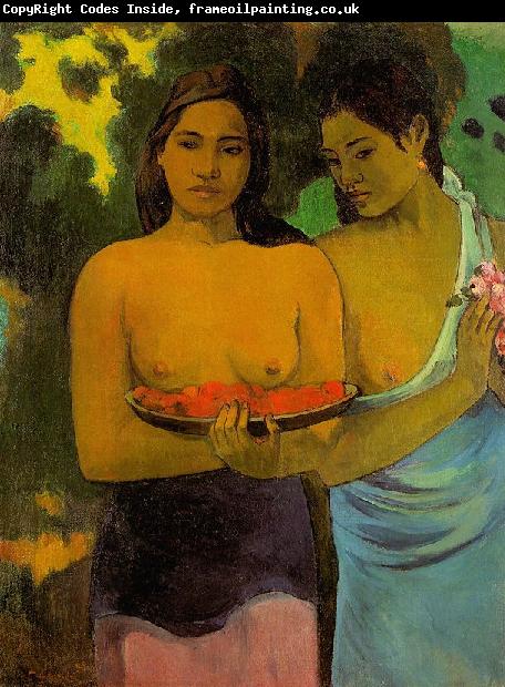 Paul Gauguin Two Tahitian Women with Mango