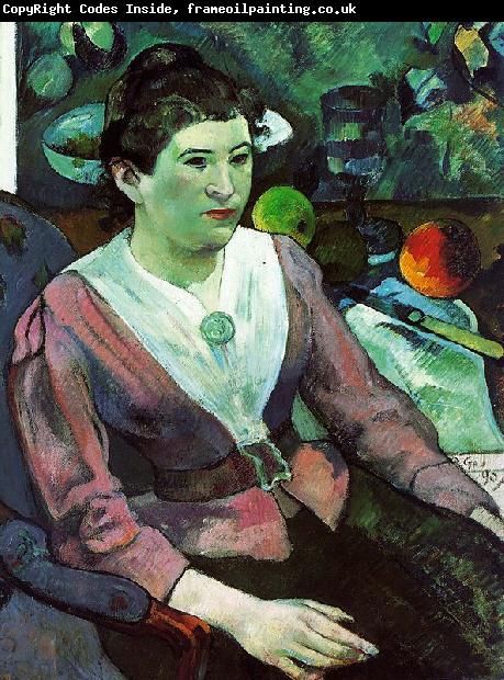 Paul Gauguin Portrait of a Woman with a Still Life by Cezanne