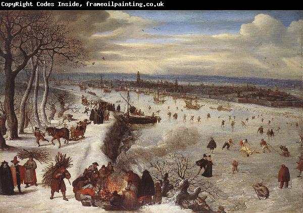 VALKENBORCH, Lucas van View of Antwerp with the Frozen Schelde tg