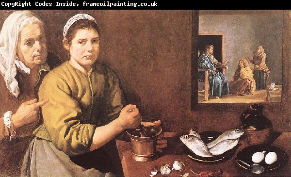 VELAZQUEZ, Diego Rodriguez de Silva y Christ in the House of Mary and Marthe r