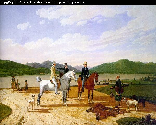 Wilhelm von Kobell Hunting Party on Lake Tegernsee