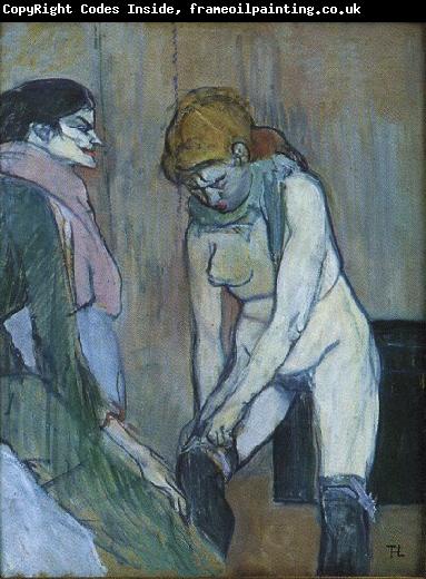  Henri  Toulouse-Lautrec Woman Pulling Up Her Stocking