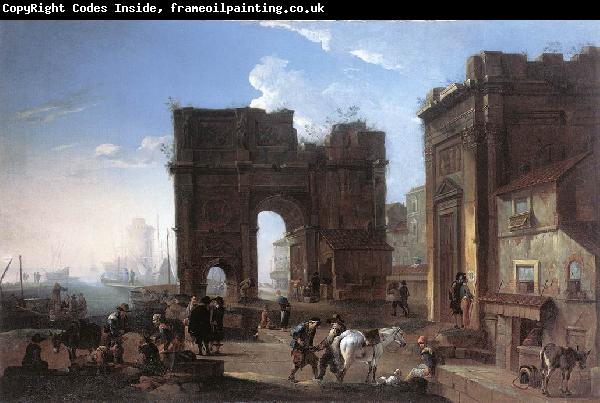 SALUCCI, Alessandro Harbour View with Triumphal Arch g