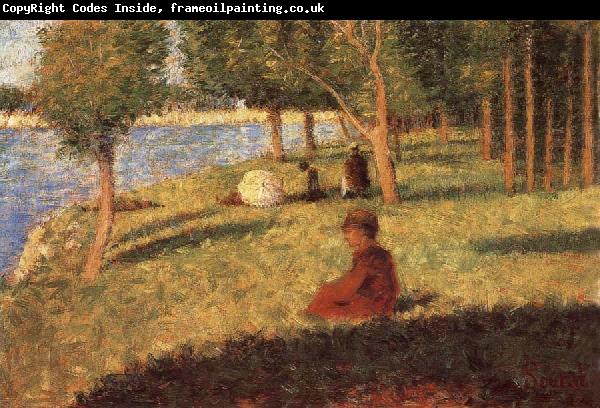 Georges Seurat The Person sat on the Lawn