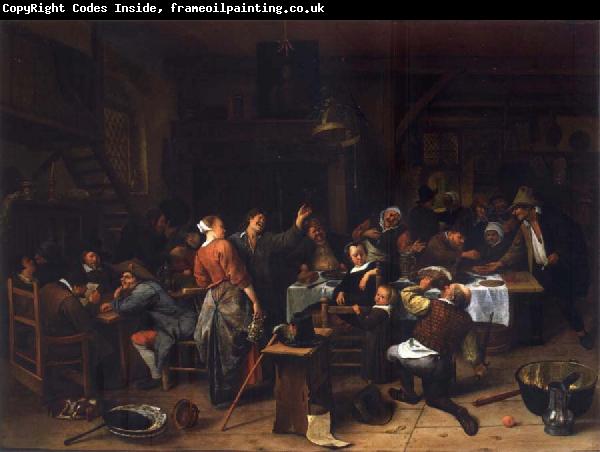 Jan Steen Prince-s Day,Interior of an inn with a company celebration the birth of Prince William III