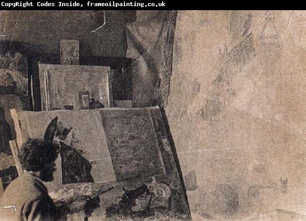James Ensor James Ensor in his studio,Painting the entry of Christ into Brussels