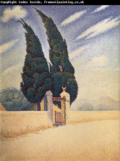 Paul Signac Two Cypress