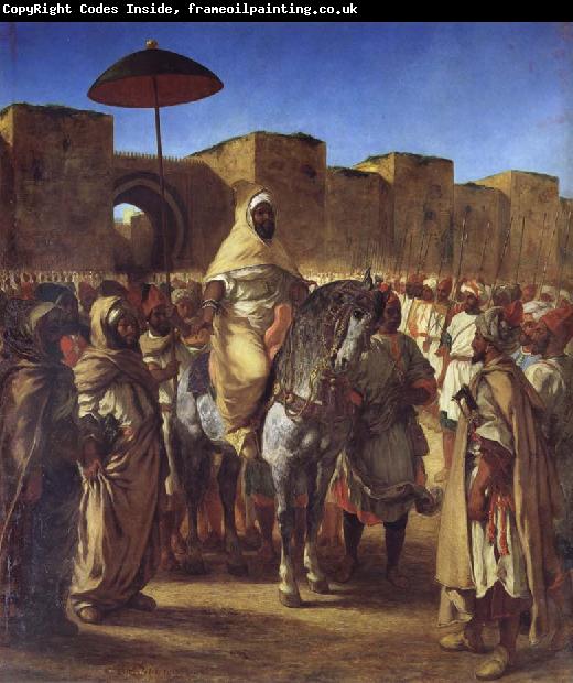 Eugene Delacroix Mulay Abd al-Rahman,Sultan of Morocco,Leaving his palace in Meknes,Surrounded by his Guard and his Chief Officers