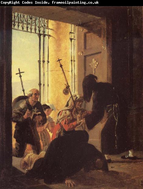 Karl Briullov Pilgrims in the Doorway of a Church