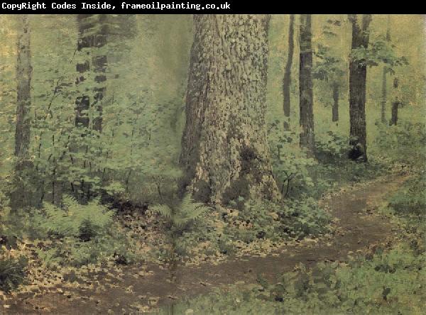 Levitan, Isaak Away in the foliage forest fern