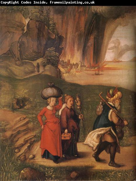Albrecht Durer Lot flees with his family from sodom