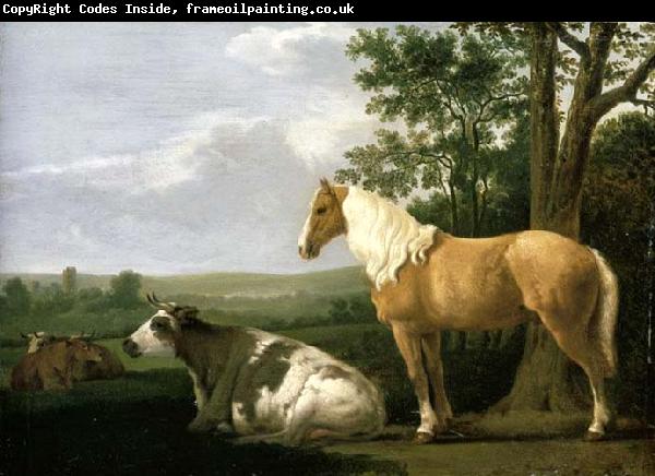 CALRAET, Abraham van A Horse and Cows in a Landscape