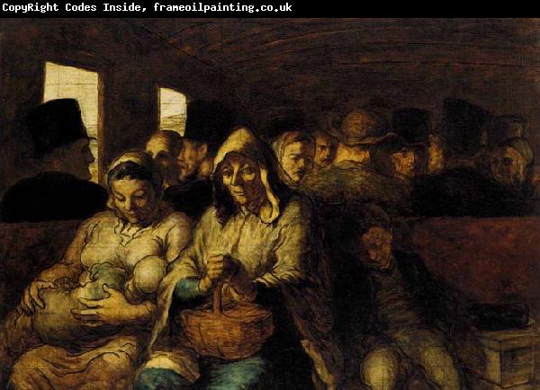 Honore  Daumier The Third-class Carriage