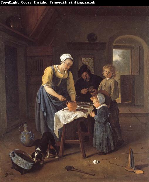 Jan Steen A Peasant Family at Mel-time