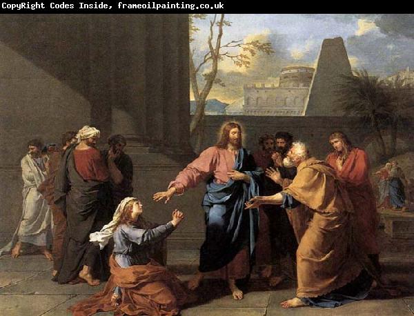 Jean-Germain  Drouais The Woman of Canaan at the Feet of Christ