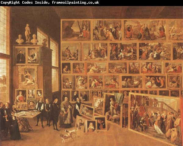 TENIERS, David the Younger Archduke Leopold william in his gallery at Brussels