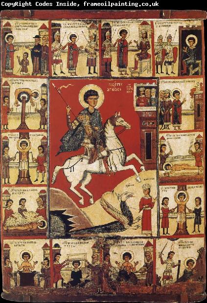 unknow artist Saint George iwth Horse and Scenes from his life