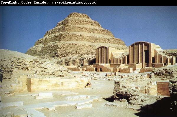 unknow artist Trapvormige pyramid and palace of king Zoser Sakkara