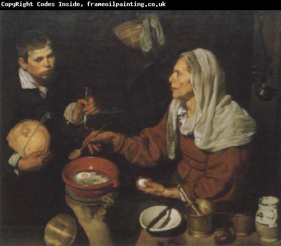 Diego Velazquez Old woman in the eggs roast