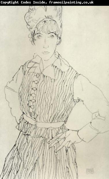 Egon Schiele Portrait of Edith Schiele Standing