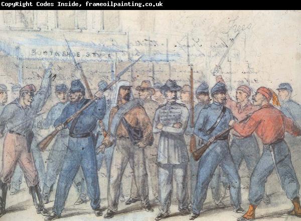 Frank Vizetelly Union Soldiers Attacking Confederate Prisoners in the Streets of Washington