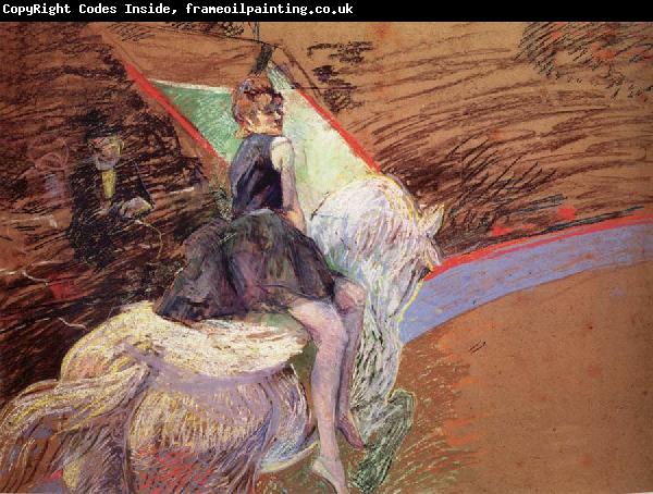 Henri  Toulouse-Lautrec in the circus Fernando, horseman on Weibem horse